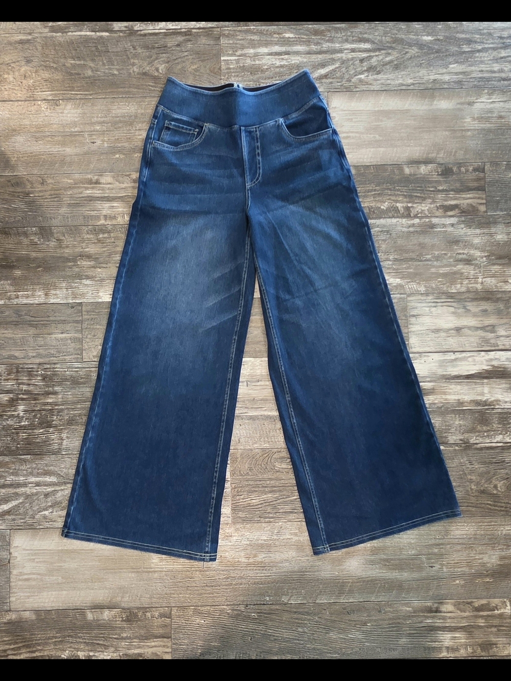 HALARA Dark Blue Wide-Leg Pull-On Jeans